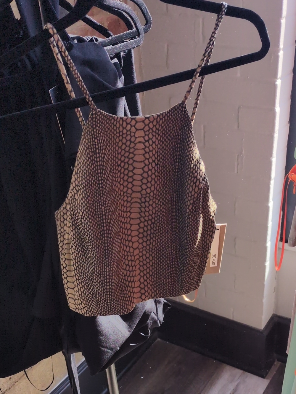 Animal Print Open Tie Back Top